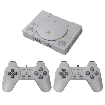 Набор Консоль Sony PlayStation 1 Classic Grey + 20 Встроенных Игр Б/У + Геймпад Проводной USB 2шт