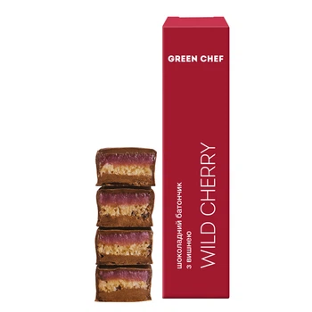 Батончик ягідний Wild Cherry Green Chef 45 г (21415536)