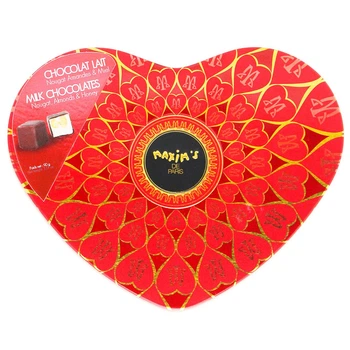 Цукерки молочний шоколад з нугою Red Heart Tin Maxim's de Paris 90 г (21472960)