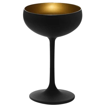 Набір келихів для шампанського Stoelzle Champagne Bowl Black/Gold Elements (EL096) 230 мл 6 шт (21356304)