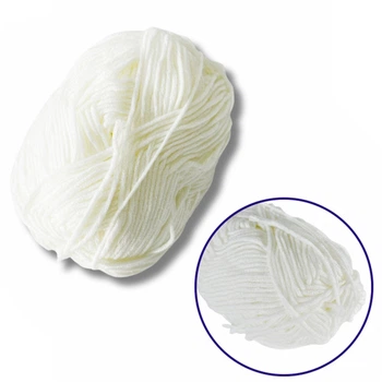Пряжа фасованная петлевая Brushme NB101, 80% хлопка, 20% молочная клетчатка, молочно-белый