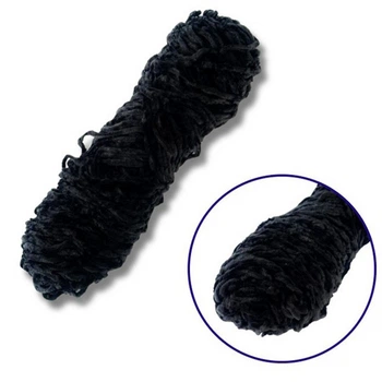 Пряжа плюшевая синель Brushme PP116, 100 грамм, 100% полиэстер, черный
