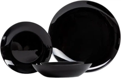 Zestaw obiadowy Homla Capri czarny 18 elementów (5906496727634)