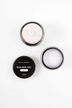 Однофазный гель для наращивания и моделирования ногтей GLOSS Company Builder Gel Milky с помпой 30 мл