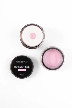 Однофазный гель для наращивания и моделирования ногтей GLOSS Company Builder Gel Nude Pink с помпой 30 мл