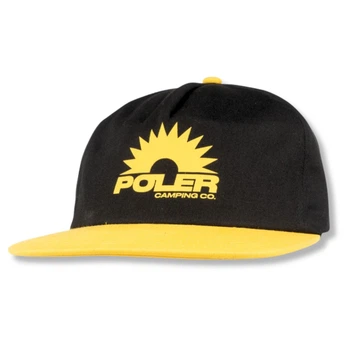 Чоловіча бейсболка Poler Horizon чорно-жовта бавовняна 221ACU7001-BLK
