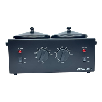 Воскоплав баночный двойной металлический Wax Warmer Double черный, 2 по 400 мл