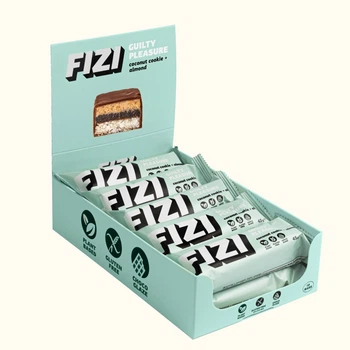 Шоколадний батончик без глютена FIZI Coconut cookie almond 45 г х 10 шт Веган (4820262540030)