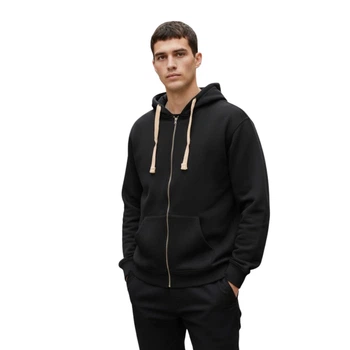 Чоловічий бавовняний чорний класичний світшот Zara з капюшоном M 0257/300/800 (M)
