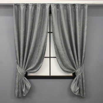 Комплект коротких штор VR-Textil Жаккард Мрамор Al1 № 1015ш Графитовый 130х170 см 2 шт (35-0208)