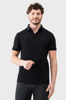 Футболка-поло AVECS чорна із трикотажу Double Face 2XL