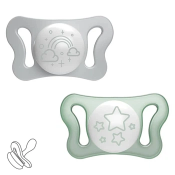 Пустышка Chicco PhysioForma Micro, силикон, 0-2 мес., 2 шт., цвет серый (75126.41)