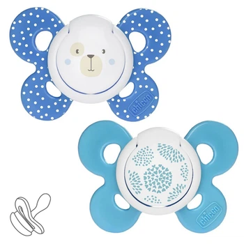 Пустышка Chicco Physio Comfort, силикон, 6-16 мес., 2 шт., Голубой