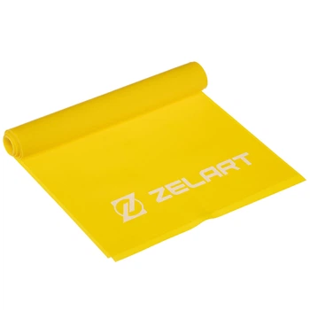 Лента эластичная для фитнеса и йоги Zelart FI-6306-1_2 Желтый