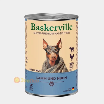 Консервированный корм Baskerville для собак, ягненок и петух, 400г