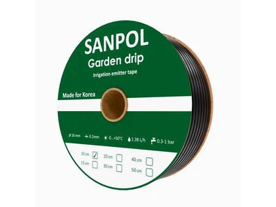 Крапельна стрічка SANPOL 1000м 16мм 1,38л/г 8mil 10см GARDEN DRIP