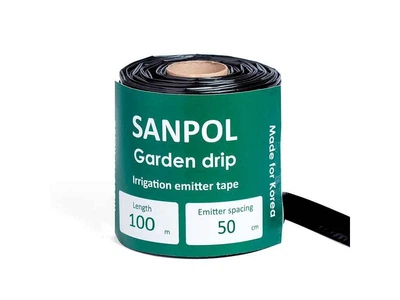 Крапельна стрічка SANPOL 100м 16мм 1,38л/г 8mil 50см GARDEN DRIP