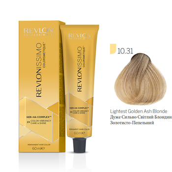 Краска для волос 10.31 Ультра светлый блонд золотисто-пепельный Revlon Professional Revlonissimo Colorsmetique 60 мл