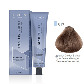 Краска для волос 8.13 Светлый блонд пепельно-золотистый Revlon Professional Revlonissimo Colorsmetique 60 мл