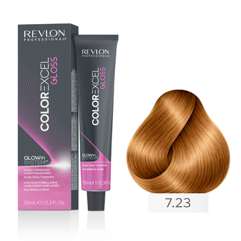 Безаміачна фарба кислотний тонер для волосся Глос 7.23 Холодна кориця Revlon Professional Color Excel Gloss 70 мл
