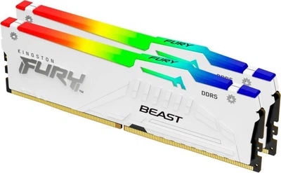 Оперативная память Kingston FURY 16 GB (2x8GB) DDR5 5200 MHz Beast RGB White (KF552C40BWAK2-16)