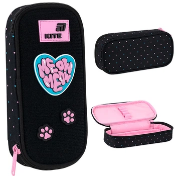 Пенал школьный Kite Pretty Kitty 21x8.5x4.5 см Черный (K26-662-1)