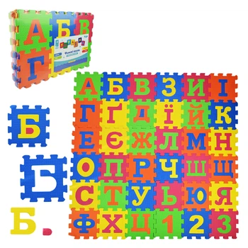Детский коврик-пазл EVA «Украинский алфавит» (78×78 см)