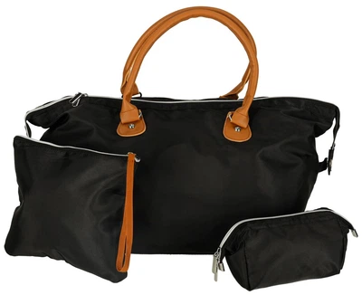 Torba do wózka Ikonka KX3365 podróżna wielofunkcyjna dla mamy zestaw Czarna (5903039757684)