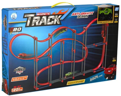 Tor samochodowy Ikonka magnetyczny antygrawitacyjny XL 123 cm 120 elementów (KX3627) (5903039752740)