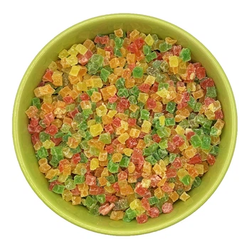 Папайя цукат, цветные кубики, мелкие, 500г