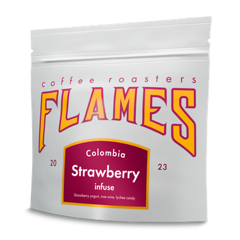 Кава в зернах Flames Coffee Колумбія Полуниця свіжообсмажена під фільтр та еспресо 250г