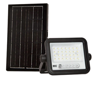 LED прожектор 50W с пультом Horoz Electric на солнечной батарее 3000K/4500K/6500K из ABS-пластика черный IP65 TIGER PRO-50 3CCT