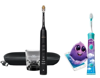 Електрична зубна щітка Philips Sonicare HX9911/17 Diamond Clean 9000 + Дитяча електрична зубна щітка Philips Sonicare HX6322/04 (комплект)
