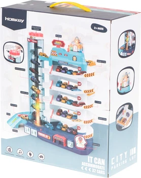 Tor samochodowy KIK 5-poziomowy z garażem, elektryczną windą, matą i 8 autami KX5530 (5903039727991)