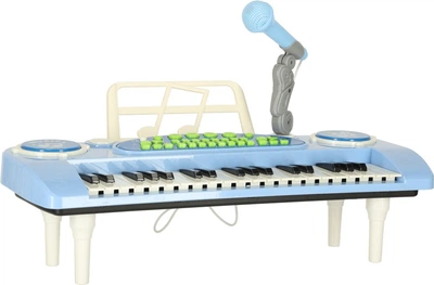 Keyboard muzyczny dla dzieci KIK z mikrofonem i statywem Niebieski KX3041 (5903039767676)