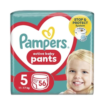 Детские подгузники-трусики Pampers Active Baby Pants размер 5 (11-17 кг) 56 шт