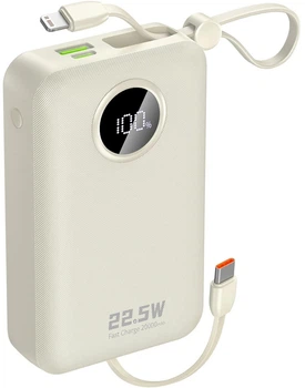 Powerbank Dudao K14+ 20000mAh 22.5W PD/QC 3.0 White (6977196680023)