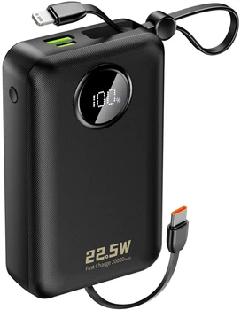 УМБ Dudao K14+ 20000mAh 22.5W PD/QC 3.0 Black (6977196680016)
