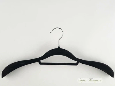 Плічка вішалка Hanger 46 см чорна оксамитова з широким плечем