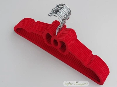 Набор 10 шт плечики вешалки Hanger BNTR39 39 см красного цвета бархатные флокированные