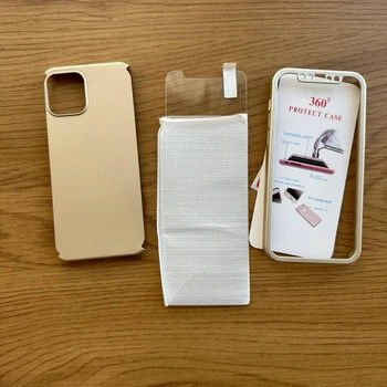 Чохол Full Cover 360° для Apple iPhone 12/12 Pro зі склом, золотий