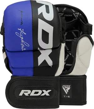 Перчатки тренировочные RDX Grappling Gloves Rex T6 Plus GGR-T6U S Черно-синие с белым (5054421880692)