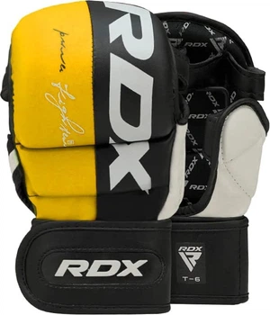 Перчатки тренировочные RDX Grappling Gloves Rex T6 Plus GGR-T6Y L Черно-желтые с белым (5054421880753)