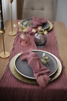 Плотный марлевый раннер для сервировки стола и фотосессий VTILENE, Mauve, 60 см, 1 м