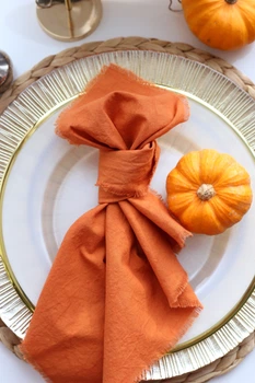 Декоративная хлопковая салфетка VTILENE, Burnt orange, 35х35 см