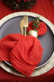 Салфетка марлевая для праздничной сервировки VTILENE, Christmas red, 45х45 см