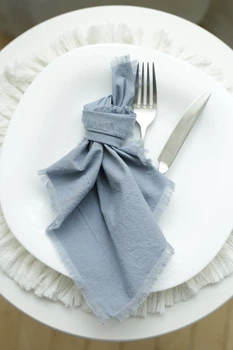 Хлопковая салфетка для сервирования фотосессий VTILENE , Dusty blue, 35х35 см