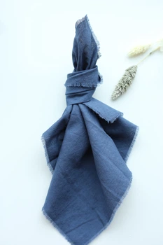 Однотонная сервировочная хлопковая салфетка VTILENE , Navy Blue, 35х35 см