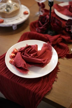 Салфетка с плотной марли для декора стола VTILENE, Deep red, 35х35 см