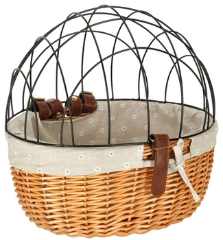 Kosz rowerowy Ikonka wiklinowy z metalową kratką transporter dla kota lub psa KX3947 (5903039748187)